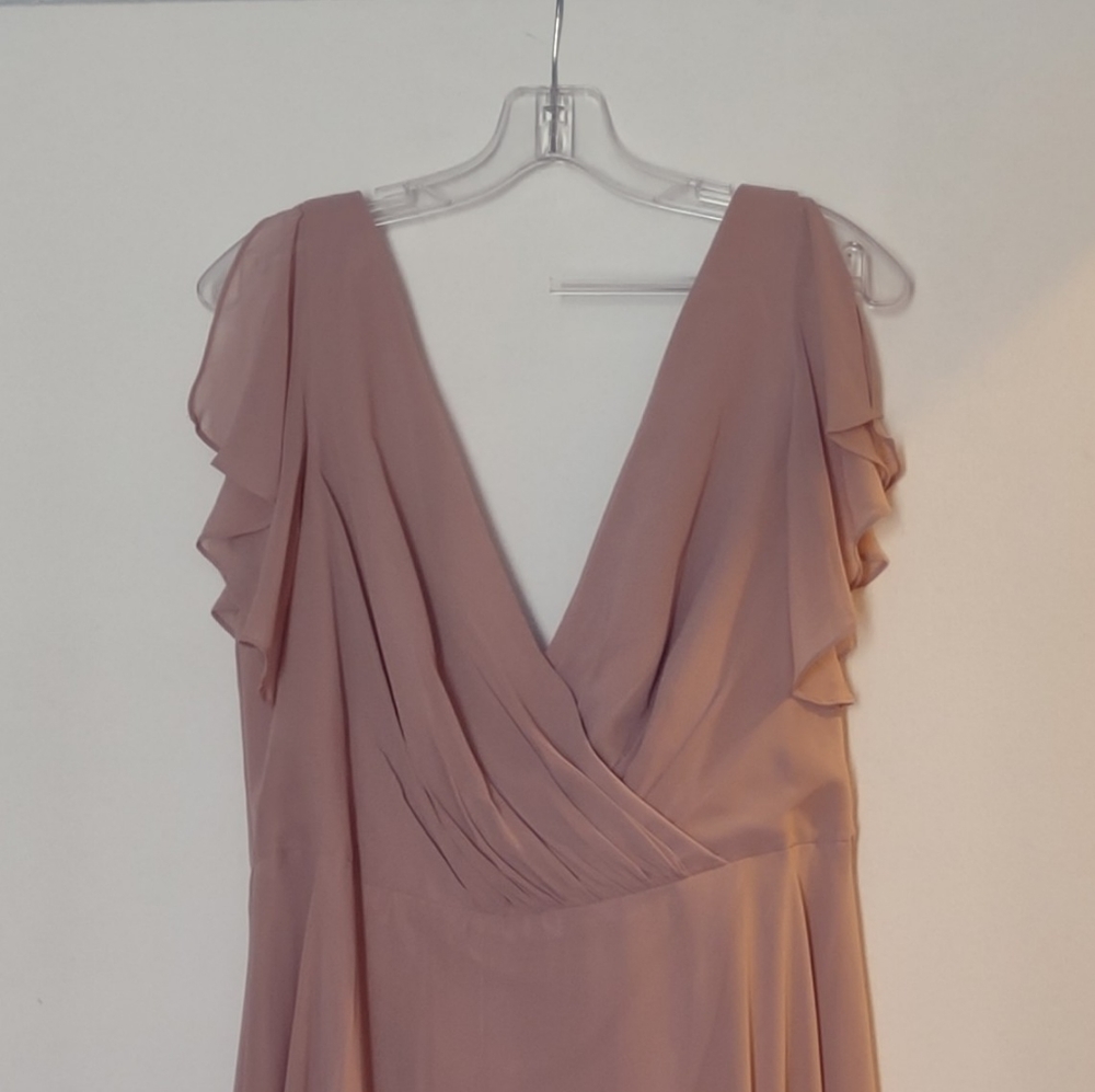 David's Bridal - Long Flutter Sleeve Bridesmaid dress